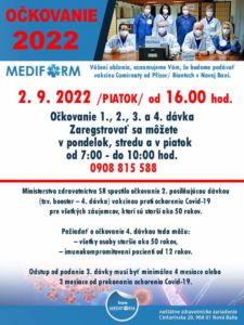 Očkovanie aj bez registrácie 02.09.2022